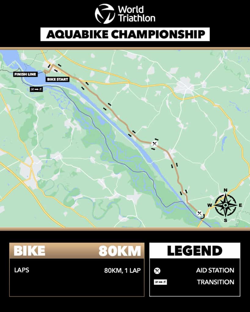 World Triathlon Aquabike Championship Bike Course Map