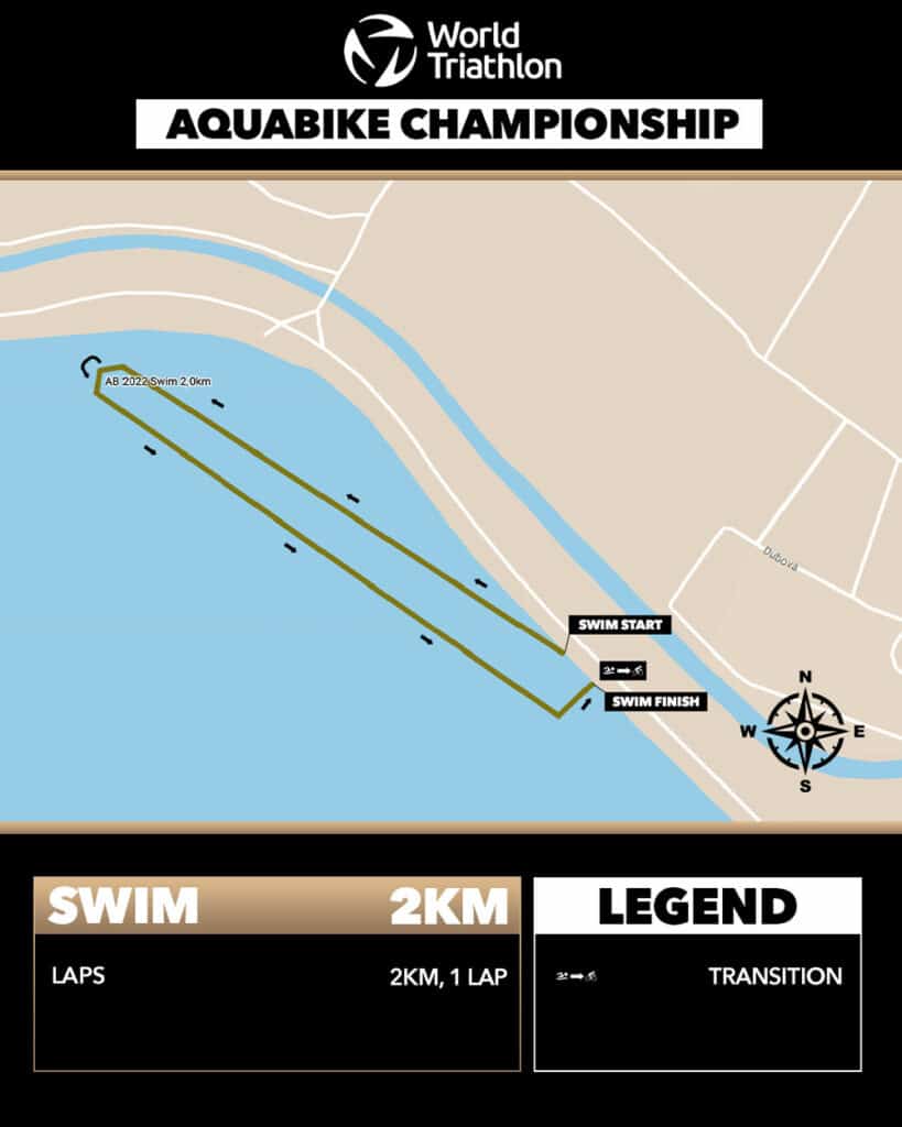 World Triathlon Aquabike Championship Swim Course Map
