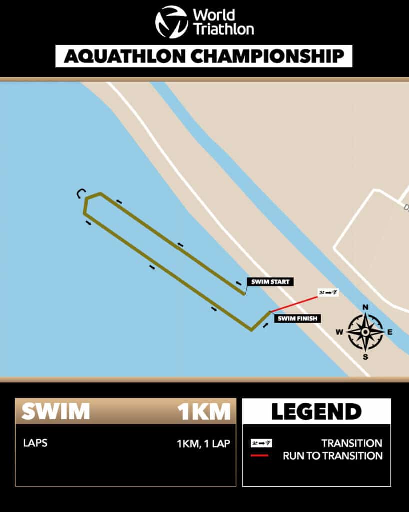 World Triathlon Aquathlon Championship Swim Course Map