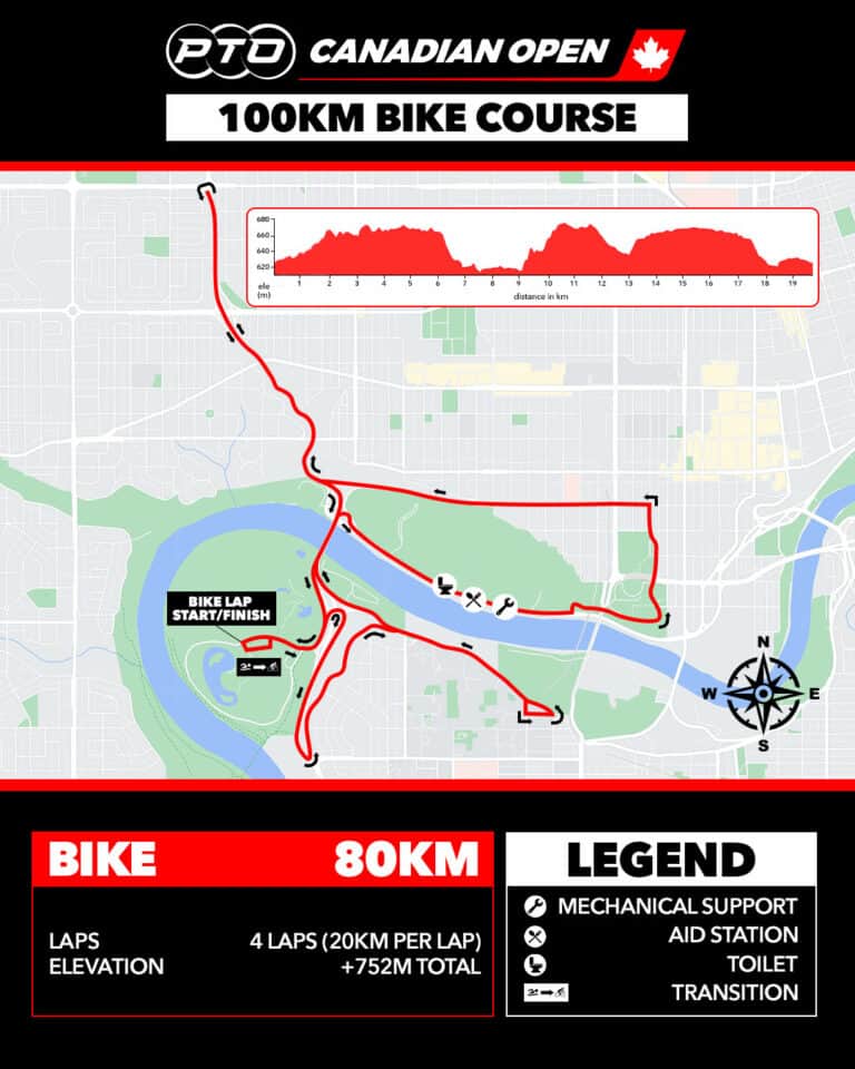 PTO Canadian Open 100km Race Bike Course Map