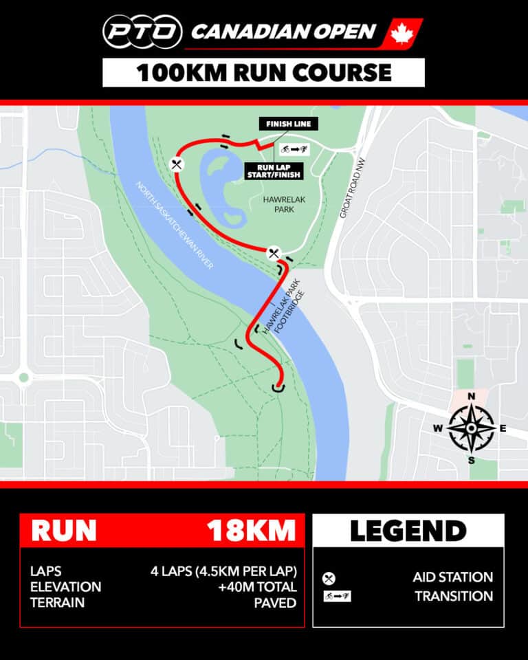 PTO Canadian Open 100km Race Run Course Map