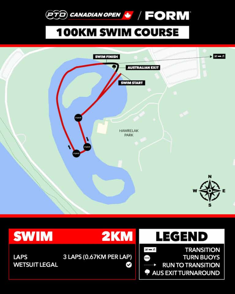 PTO Canadian Open 100km Race Swim Course Map
