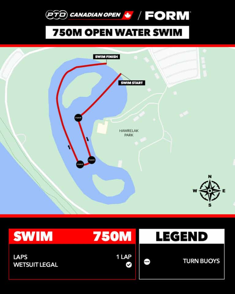 PTO Canadian Open 750m Open Water Swim Course Map
