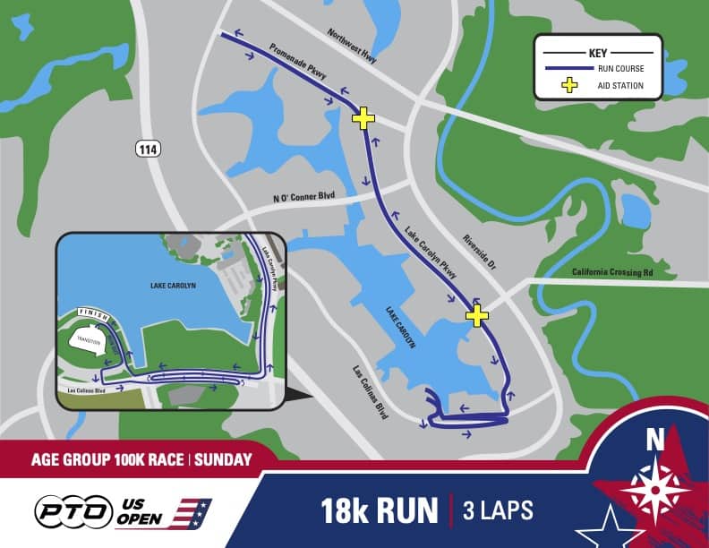 PTO US Open 100km Run Course Map