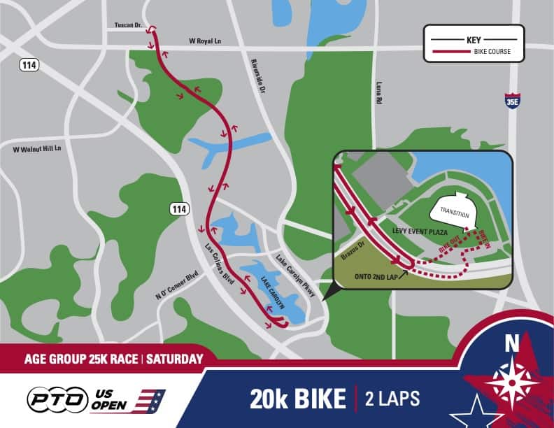 PTO US Open 25km Bike Course Map