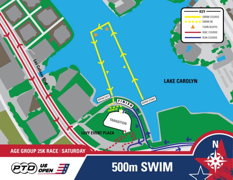 PTO US Open 25km Swim Course Map